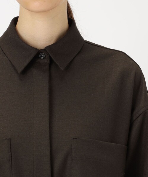 BALLSEY（ボールジィ）の「ウールスムース ビッグシャツ（シャツ/ブラウス・レディース・カーキ/ネイビー・36）」の7枚目の写真