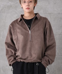 Confirm（コンファーム）の「ポリスウェード ディープハーフジップ ポロ メンズ レディース ユニセックス（ポロシャツ）」