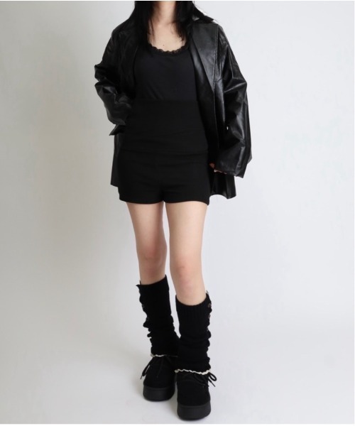 Vini（ヴィニ）の「ハイウエスト ロールアップ ショートパンツ（その他パンツ・レディース・グレー/ブラック/ホワイト・MEDIUM）」の5枚目の写真
