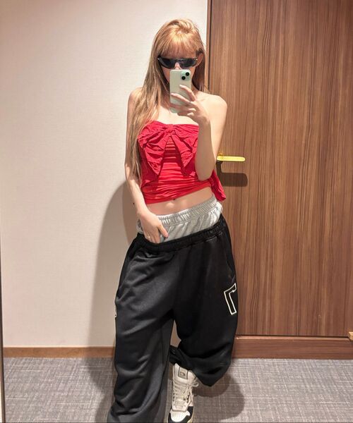 THE MYSTERIOUS HOTEL（ザミステリアスホテル）の「LAYERED JERSEY PT [BLACK]（スウェットパンツ・レディース・ブラック/グレー/ブラウン・FREE）」の21枚目の写真