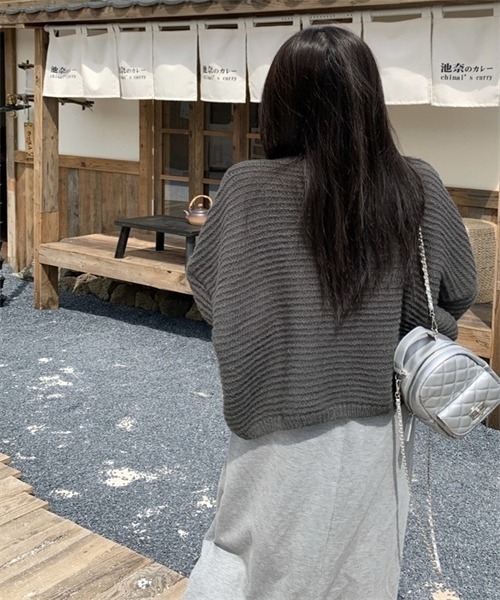 FREE STYLISTS(フリー スタイリスト)の「ボタンなしニットカーディガン(カーディガン/ボレロ・レディース・ピンク/イエロー/グリーン/チャコールグレー/ライトグレー/ダークブラウン/ベージュ/モカ/ダークブルー・FREE)」の17枚目の写真