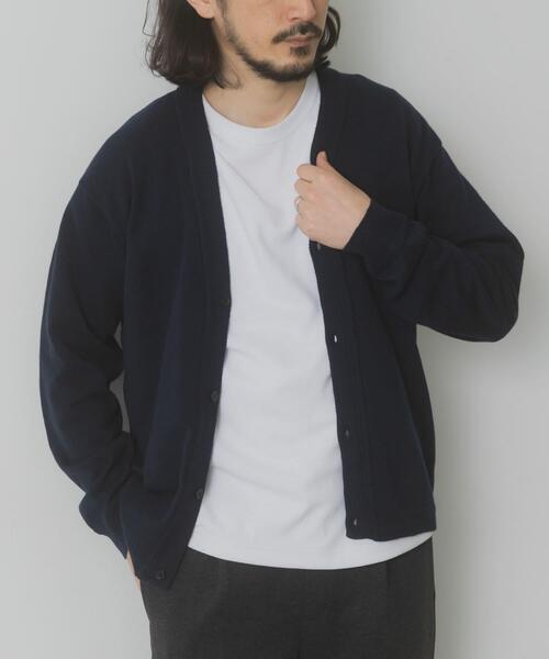 ITEMS URBANRESEARCH（アイテムズ アーバンリサーチ）の「SILK×WOOL MIXニットカーディガン（カーディガン/ボレロ・メンズ・ブラック/バーガンディー/ネイビー・MEDIUM/LARGE）」の2枚目の写真