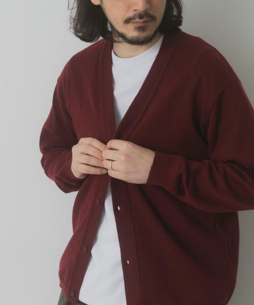 ITEMS URBANRESEARCH（アイテムズ アーバンリサーチ）の「SILK×WOOL MIXニットカーディガン（カーディガン/ボレロ・メンズ・ブラック/バーガンディー/ネイビー・MEDIUM/LARGE）」の4枚目の写真