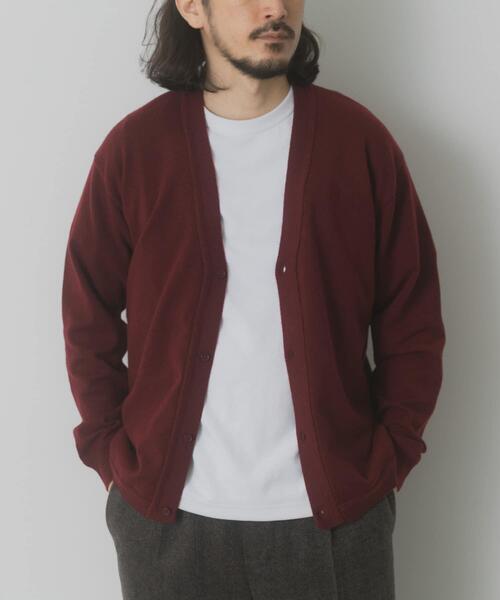 ITEMS URBANRESEARCH（アイテムズ アーバンリサーチ）の「SILK×WOOL MIXニットカーディガン（カーディガン/ボレロ・メンズ・ブラック/バーガンディー/ネイビー・MEDIUM/LARGE）」の5枚目の写真