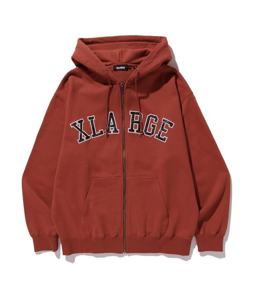 XLARGE（エクストララージ）の「PERFORATED LEATHER LOGO ZIP UP HOODED SWEATSHIRT（パーカー・メンズ・ブラック/アッシュ/バーガンディー・S/M/L/XL）」の15枚目の写真