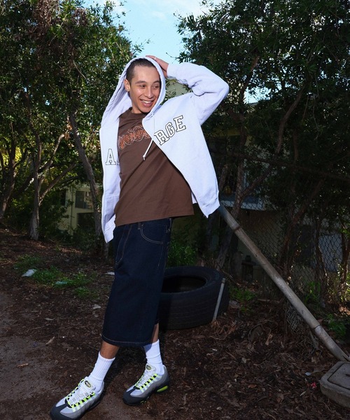 XLARGE（エクストララージ）の「PERFORATED LEATHER LOGO ZIP UP HOODED SWEATSHIRT（パーカー・メンズ・ブラック/アッシュ/バーガンディー・S/M/L/XL）」の20枚目の写真