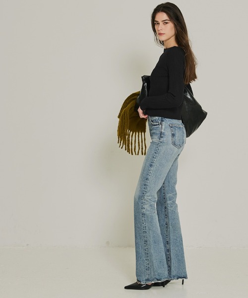 coca(coca)(コカ)の「ボートネックリブニットトップス(ニット/セーター・レディース・ブラック/カーキ・L/M/S)」の6枚目の写真