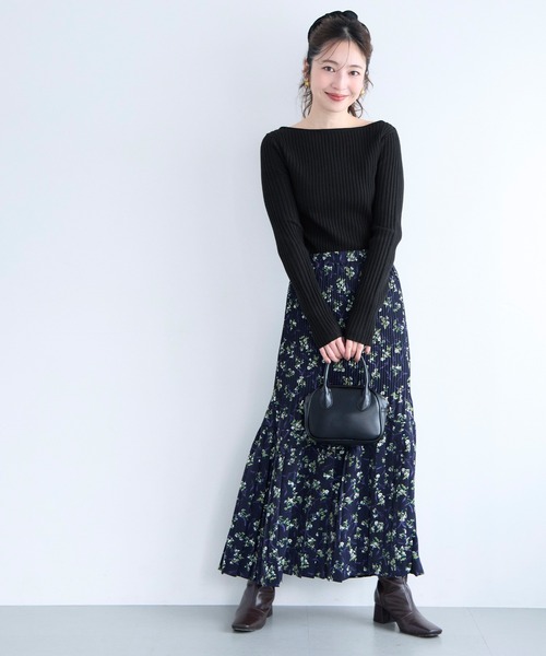 coca(coca)(コカ)の「ボートネックリブニットトップス(ニット/セーター・レディース・ブラック/カーキ・L/M/S)」の8枚目の写真