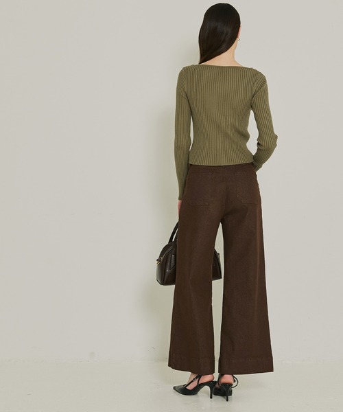 coca(coca)(コカ)の「ボートネックリブニットトップス(ニット/セーター・レディース・ブラック/カーキ・L/M/S)」の11枚目の写真
