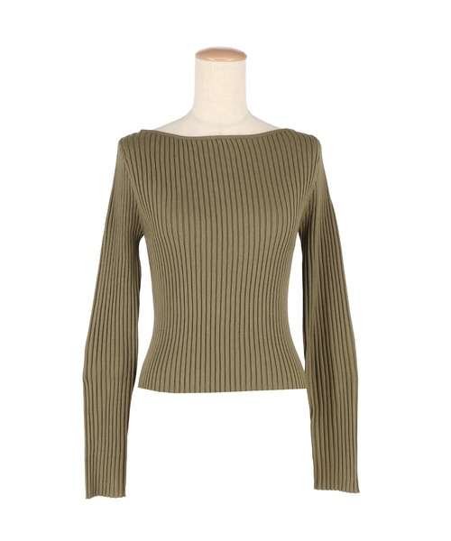 coca(coca)(コカ)の「ボートネックリブニットトップス(ニット/セーター・レディース・ブラック/カーキ・L/M/S)」の21枚目の写真