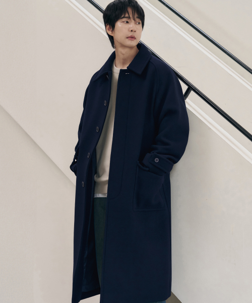 DRAW FIT（ドローフィット）の「[オジョンギュXドローフィット] コンサイズウールワンダーバルマカンコート [NAVY]（チェスターコート・メンズ・その他・MEDIUM/LARGE）」の3枚目の写真