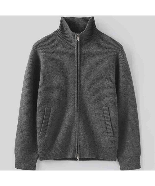 FABREGAT(ファブレガ)の「アロンウールジップアップニット (4COLOR)(ニット/セーター・メンズ・オートミール/チャコール/アイボリー/ブラック・2/3)」の3枚目の写真