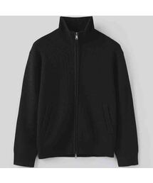 ジップアップ」に該当するメンズのニット/セーター（ブラック/黒色系