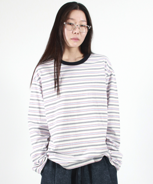 DEMARC（ドゥマーク）の「MULTI STRIPE LONG SLEEVE TEE -  White（Tシャツ/カットソー・レディース・その他・LARGE/MEDIUM）」の7枚目の写真