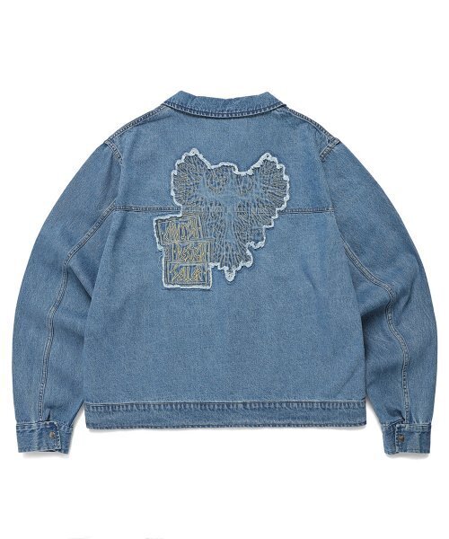 Cavish(カビシ)の「DENIM RAWCUT EMB JACKET BLUE(CV2DFUB902A)(デニムジャケット・レディース・ブルー・LARGE/MEDIUM)」の2枚目の写真