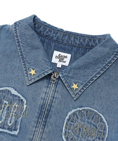 Cavish(カビシ)の「DENIM RAWCUT EMB JACKET BLUE(CV2DFUB902A)(デニムジャケット・レディース・ブルー・LARGE/MEDIUM)」の3枚目の写真