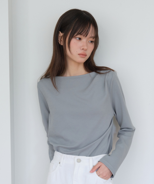 YUPPE(ヨッペ)の「SLIM BOAT T-SHIRT_BLUE GRAY(Tシャツ/カットソー・レディース・その他・ONE SIZE)」の2枚目の写真