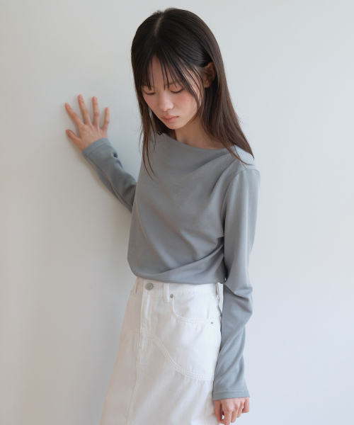 YUPPE(ヨッペ)の「SLIM BOAT T-SHIRT_BLUE GRAY(Tシャツ/カットソー・レディース・その他・ONE SIZE)」の3枚目の写真