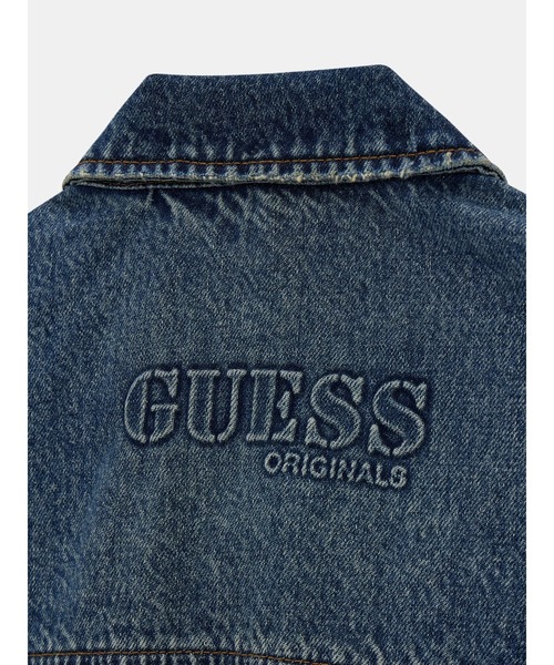 Guess（ゲス）の「GUESS Originals Oversized Bomber Jersey Sleeves デニムジャケット（デニムジャケット・レディース・ブルー系その他・MEDIUM/X-SMALL/SMALL）」の4枚目の写真
