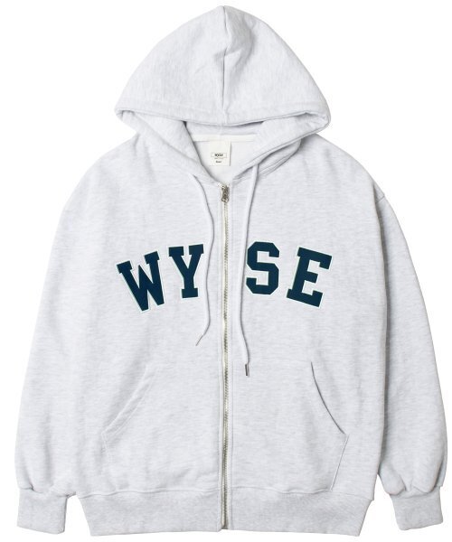 WYSE(ワイズ)の「カレッジフードジップアップVer2ライトグレー(パーカー・レディース・その他・MEDIUM/SMALL/LARGE)」の1枚目の写真