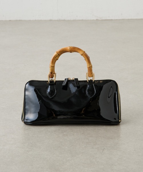 COLLAGE GALLARDAGALANTE(コラージュガリャルダガランテ)の「PAPILLONNER/バンブーハンドルバッグ/セレモニー(ハンドバッグ・レディース・ベージュ/ブラック・FREE)」の21枚目の写真