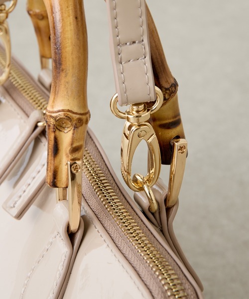 COLLAGE GALLARDAGALANTE(コラージュガリャルダガランテ)の「PAPILLONNER/バンブーハンドルバッグ/セレモニー(ハンドバッグ・レディース・ベージュ/ブラック・FREE)」の10枚目の写真