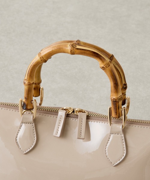 COLLAGE GALLARDAGALANTE(コラージュガリャルダガランテ)の「PAPILLONNER/バンブーハンドルバッグ/セレモニー(ハンドバッグ・レディース・ベージュ/ブラック・FREE)」の12枚目の写真