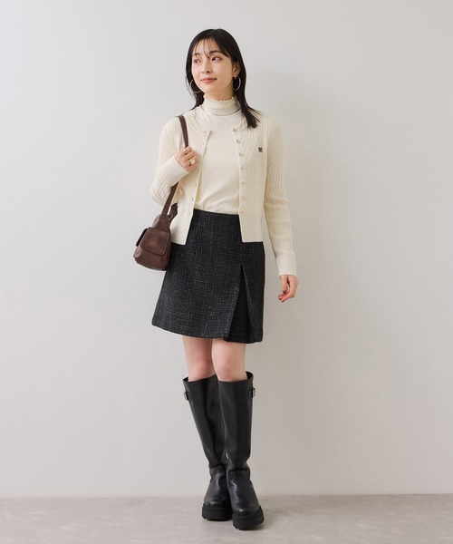 VIS（ビス）の「ケーブルコンパクトカーディガン（カーディガン/ボレロ・レディース・ダークブラウン/ネイビー/キナリ/ピンク・FREE）」の7枚目の写真