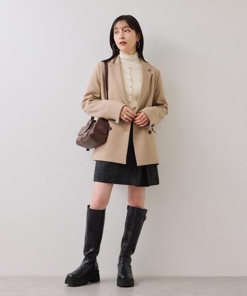 VIS（ビス）の「ケーブルコンパクトカーディガン（カーディガン/ボレロ・レディース・ダークブラウン/ネイビー/キナリ/ピンク・FREE）」の10枚目の写真