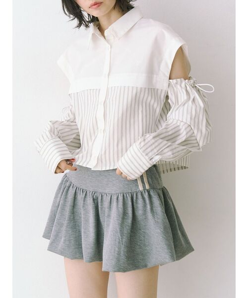 jouetie(ジュエティ)の「カットアウトバイカラークロップドシャツ(シャツ/ブラウス・レディース・ブルー/オフホワイト/ピンク・MEDIUM)」の8枚目の写真