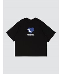 MVR ハートロゴオーバーサイズTシャツ[ブラック]