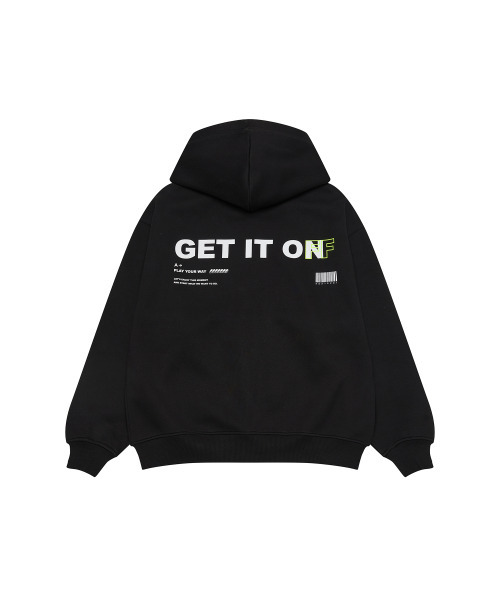 GET IT ON(ゲットイットオン)の「シグニチャー2WAYフードジップアップ_ブラック(パーカー・メンズ・その他・F)」の2枚目の写真