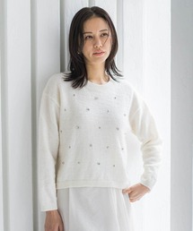 新品☆ LAUTREAMONT（ロートレアモン）ビジュー付き白ニット LAUTREAMONT ONLINE SHOP｜ロートレアモン オンラインショップのニット