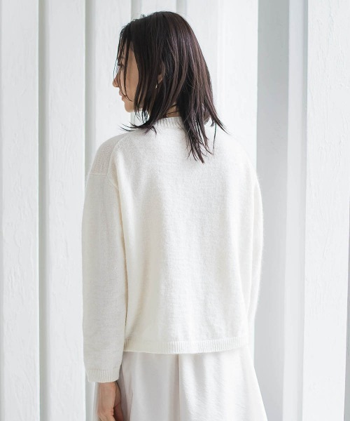 LAUTREAMONT(ロートレアモン)の「ヘアリービジューニット≪洗える≫(ニット/セーター・レディース・オフホワイト/ブラウン・9号)」の15枚目の写真