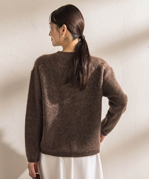 LAUTREAMONT(ロートレアモン)の「ヘアリービジューニット≪洗える≫(ニット/セーター・レディース・オフホワイト/ブラウン・9号)」の10枚目の写真