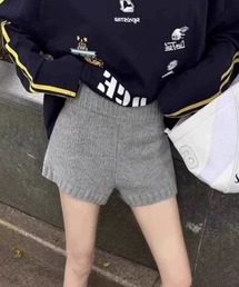 ampm（エーエムピーエム）の「ハイウエストニットショートパンツ（その他パンツ）」
