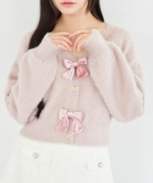 カーディガン/ボレロ（ピンク/桃色系・リボン）ファッション通販