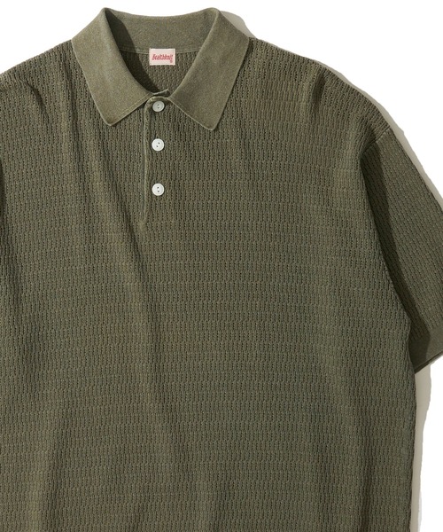 Healthknit(ヘルスニット)の「【Healthknit】Polo Collar S/S Knit / ニットポロシャツ(ポロシャツ・メンズ・オリーブ/アイボリー/ブラック・X-LARGE/LARGE/MEDIUM)」の2枚目の写真