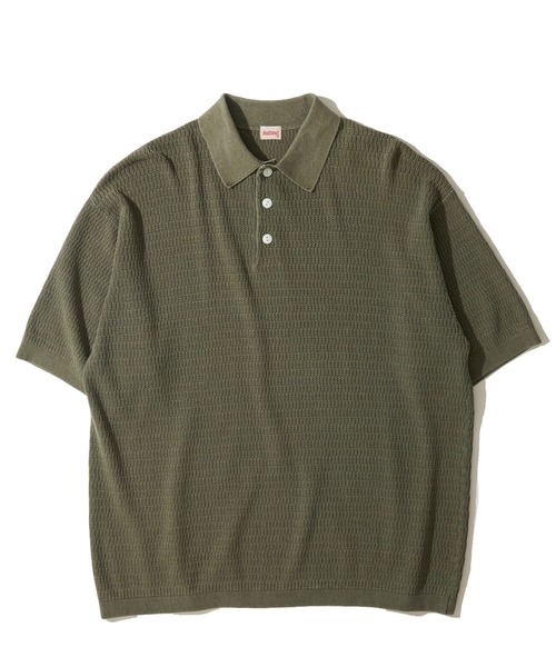 Healthknit(ヘルスニット)の「【Healthknit】Polo Collar S/S Knit / ニットポロシャツ(ポロシャツ・メンズ・オリーブ/アイボリー/ブラック・X-LARGE/LARGE/MEDIUM)」の8枚目の写真