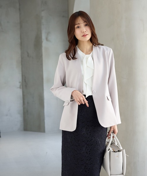 Honeys(ハニーズ)の「フリルリボンブラウス(シャツ/ブラウス・レディース・ホワイト/ブラック系その他/ホワイト系その他/ピンクベージュ・L/3L/M/LL/S)」の8枚目の写真