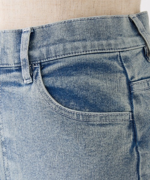 one after another NICE CLAUP（ワンアフターアナザーナイスクラップ）の「【S/Mサイズ展開】ラメプリントストレッチデニムパンツ（デニムパンツ・レディース・ブラック/ライトブルー/ブルー・SMALL/MEDIUM）」の6枚目の写真