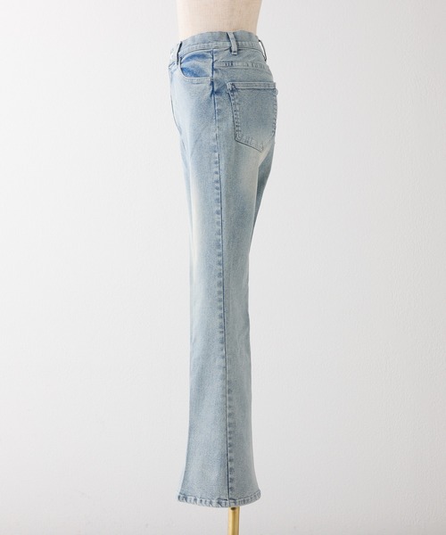 one after another NICE CLAUP（ワンアフターアナザーナイスクラップ）の「【S/Mサイズ展開】ラメプリントストレッチデニムパンツ（デニムパンツ・レディース・ブラック/ライトブルー/ブルー・SMALL/MEDIUM）」の8枚目の写真