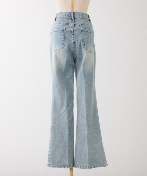 one after another NICE CLAUP（ワンアフターアナザーナイスクラップ）の「【S/Mサイズ展開】ラメプリントストレッチデニムパンツ（デニムパンツ・レディース・ブラック/ライトブルー/ブルー・SMALL/MEDIUM）」の9枚目の写真