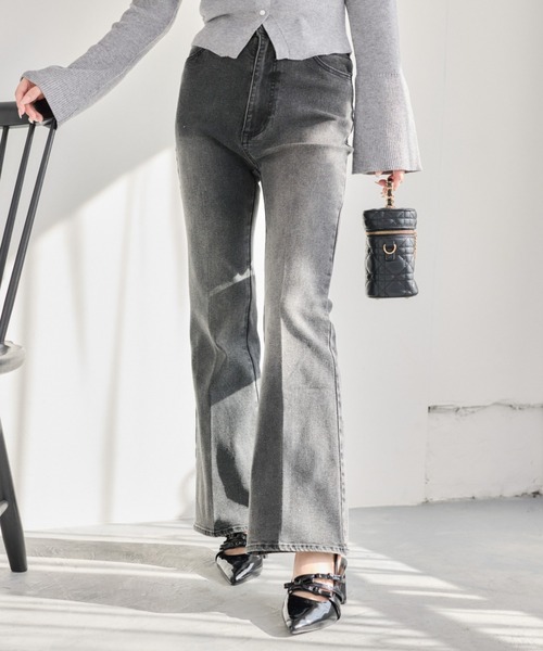 one after another NICE CLAUP（ワンアフターアナザーナイスクラップ）の「【S/Mサイズ展開】ラメプリントストレッチデニムパンツ（デニムパンツ・レディース・ブラック/ライトブルー/ブルー・SMALL/MEDIUM）」の19枚目の写真