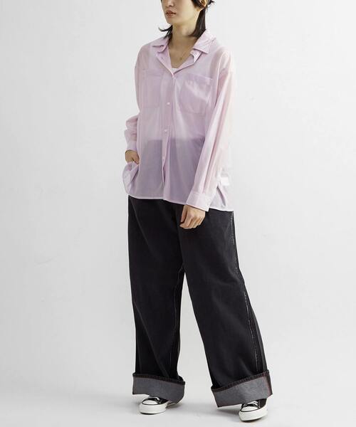 CONVERSE TOKYO（コンバーストウキョウ）の「STAR★ PATCH GLITTER SHEER SHIRT（シャツ/ブラウス・レディース・アイボリー/ブルー/ネイビー/ピンク・FREE）」の20枚目の写真