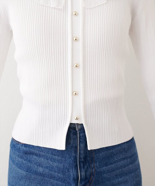 natural couture（ナチュラルクチュール）の「異素材フリルニット（ニット/セーター・レディース・オフホワイト/ピンク/ネイビー/ベージュ・FREE）」の15枚目の写真