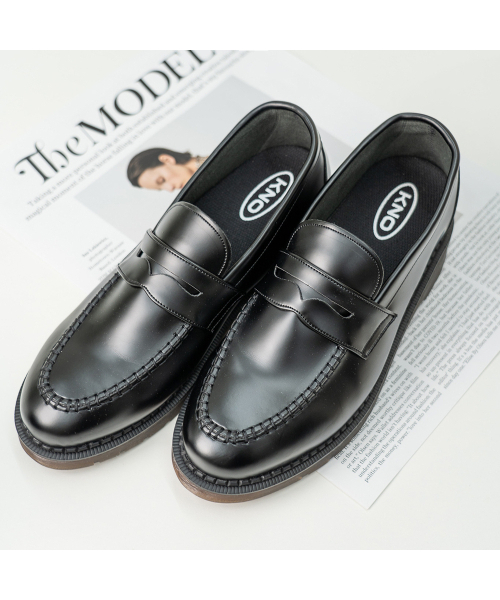 THENOPI（ザノピ）の「ジェイソン 7cm キーハイトペニーローファー（ローファー・レディース・ブラック・25cm/26cm/27cm/28cm）」の2枚目の写真