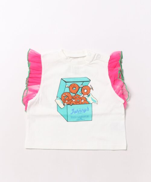 Ocean&Ground(オーシャン&グラウンド)の「ヴィンテージフェードフリルTシャツ(Tシャツ/カットソー・キッズ・ミント/ホワイト/ブラック・90/95/100/110/120/80)」の2枚目の写真