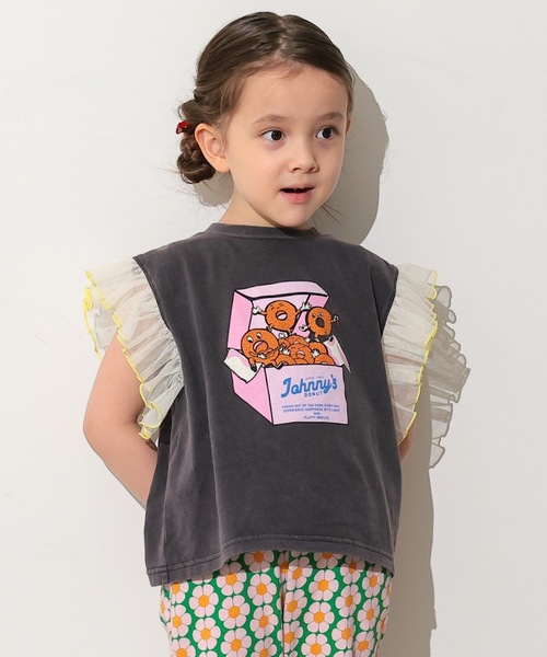 Ocean&Ground(オーシャン&グラウンド)の「ヴィンテージフェードフリルTシャツ(Tシャツ/カットソー・キッズ・ミント/ホワイト/ブラック・90/95/100/110/120/80)」の17枚目の写真