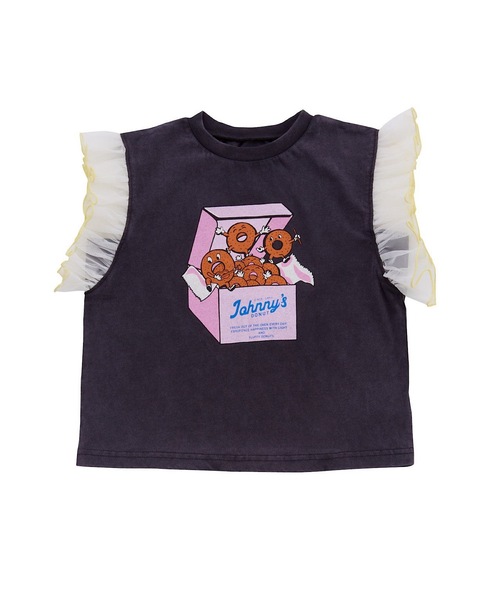 Ocean&Ground(オーシャン&グラウンド)の「ヴィンテージフェードフリルTシャツ(Tシャツ/カットソー・キッズ・ミント/ホワイト/ブラック・90/95/100/110/120/80)」の5枚目の写真